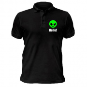 Чоловіча футболка-поло з інопланетянином Hello!