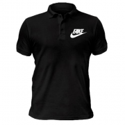 Чоловіча футболка-поло з надписью "Fake" в стилі Nike