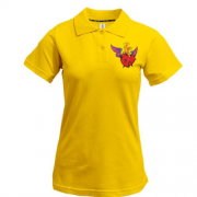 Жіноча футболка-поло з серцем з крилами і шипами