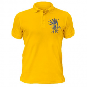 Чоловіча футболка-поло з соколом і гербом України