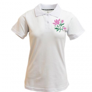 Жіноча футболка-поло з вишитою квіткою Міні (Вишивка)