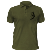 Чоловіча футболка-поло з вовком - The Hunter