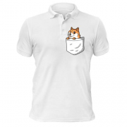 Чоловіча футболка-поло з wow doge в кишені