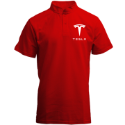 Футболка с воротником стойкой с лого Tesla