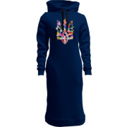 Женская толстовка-платье "Герб Украины из цветов"