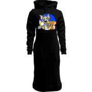 Женская толстовка-платье "Том и Джерри патриоты"