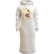 Женская толстовка-платье с акварельной лошадью (2)