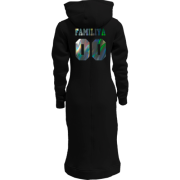 Женская толстовка-платье с фамилией и номером