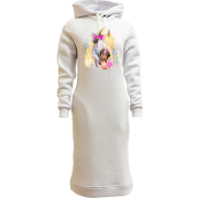 Женская толстовка-платье с гламурной лошадью