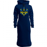 Женская толстовка-платье с пиксельным гербом Украины (3)