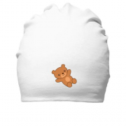 Бавовняна шапка з лежачим плюшевим ведмедем