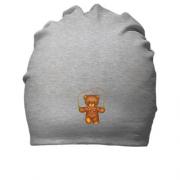 Бавовняна шапка з плюшевим ведмедиком і скакалкою