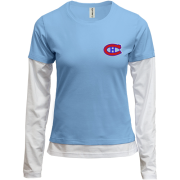 Комбинированный лонгслив Montreal Canadiens (Вышивка)