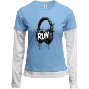 Комбинированный лонгслив Наушники Run