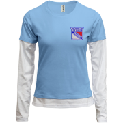 Комбинированный лонгслив New York Rangers 2 (Вышивка)