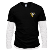 Комбинированный лонгслив Pittsburgh Penguins (Вышивка)