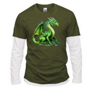 Комбинированный лонгслив Зеленый дракон (2)