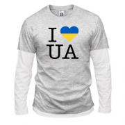 Комбинированный лонгслив "I ♥ UA"