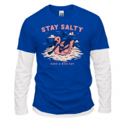 Комбинированный лонгслив "Stay salty"