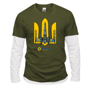 Комбинированный лонгслив с тризубом "Ukrainian air force"
