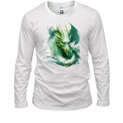 Лонгслив Зеленый акварельный дракон