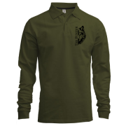 Чоловічий лонгслів поло з вовком - The Hunter