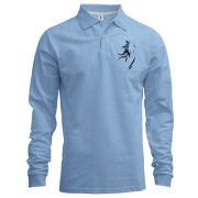 Чоловічий лонгслів поло зі стилізованим конем
