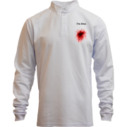 Лонгслив поло со стойкой 