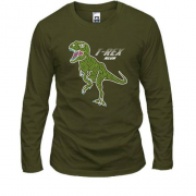 Лонгслив с динозавром и надписью "Т rex neon"