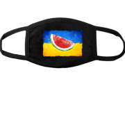 Тканинна маска для обличчя Херсон (прапор України та шматочок кавуна)