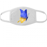 Тканинна маска для обличчя "Акварельний метелик у кольорі прапора України"