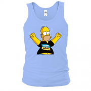 Чоловіча майка "Гомер у патріотичній футболці"