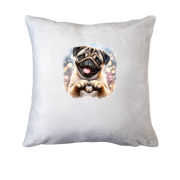 Подушка Акварельний мопс показує серце