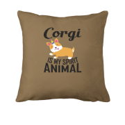 Подушка Corgi - is my spirit animal