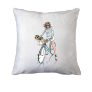 Подушка Дівчина на велосипеді