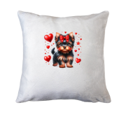 Подушка Йоркширський тер'єр із серцями