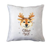 Подушка на новий рік з рогатою собачкою