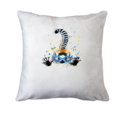 Подушка с акварельным лемуром