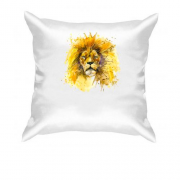 Подушка с акварельным львом в короне