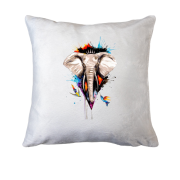 Подушка з акварельним слоном