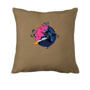 Подушка з астронавтом та астрероїдами