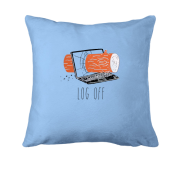 Подушка с бревном в мониторе "Log off"