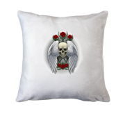 Подушка з черепом і ангельськими крилами