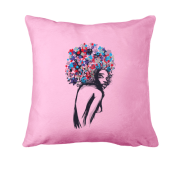 Подушка с девушкой и цветами на голове