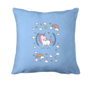 Подушка с единорогом в облаках