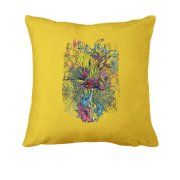 Подушка с фламинго и папоротниками