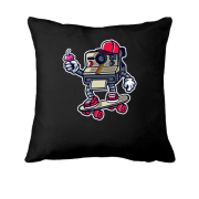 Подушка с фотоаппаратом на скейте