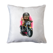 Подушка с котом - байкером