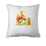 Подушка з конями в квітах