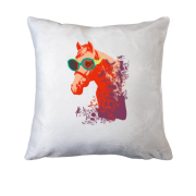 Подушка з конем в окулярах